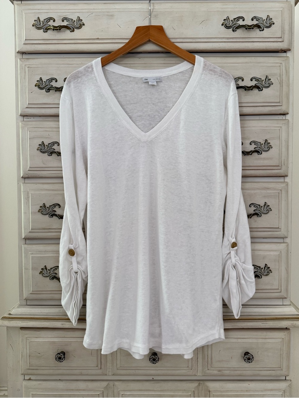 Gap White Linen Top